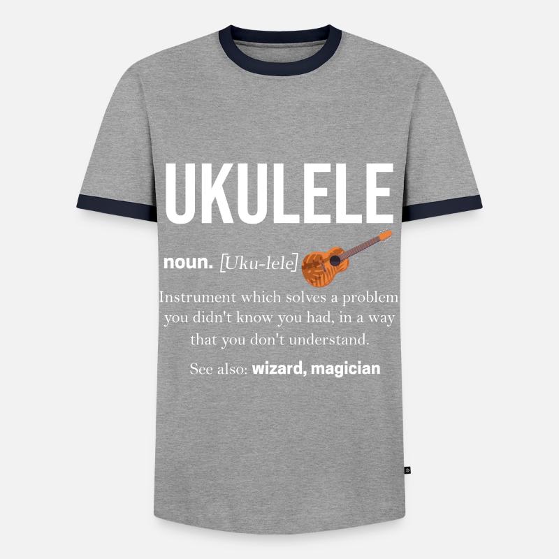 ukulele - Men's Ringer Shirt - grey/navy 