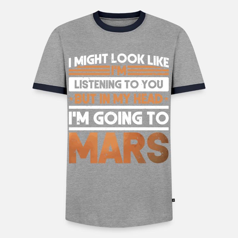 Mars - Men's Ringer Shirt - grey/navy 