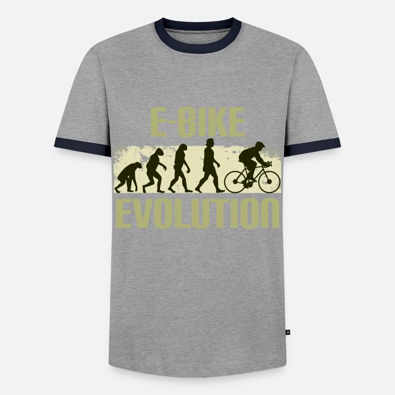 E-Bike, E-MTB, Evolution - Men's Ringer Shirt - grey/navy 
