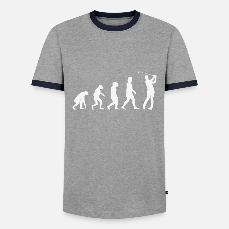 Golfer Evolution - Männer Kontrast-T-Shirt - Grau/Navy 