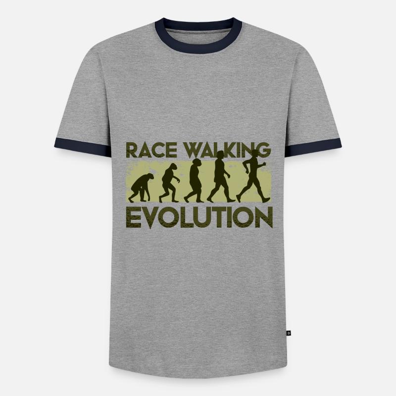 Marche, marche évolution - T-shirt contrasté Homme - gris/marine 