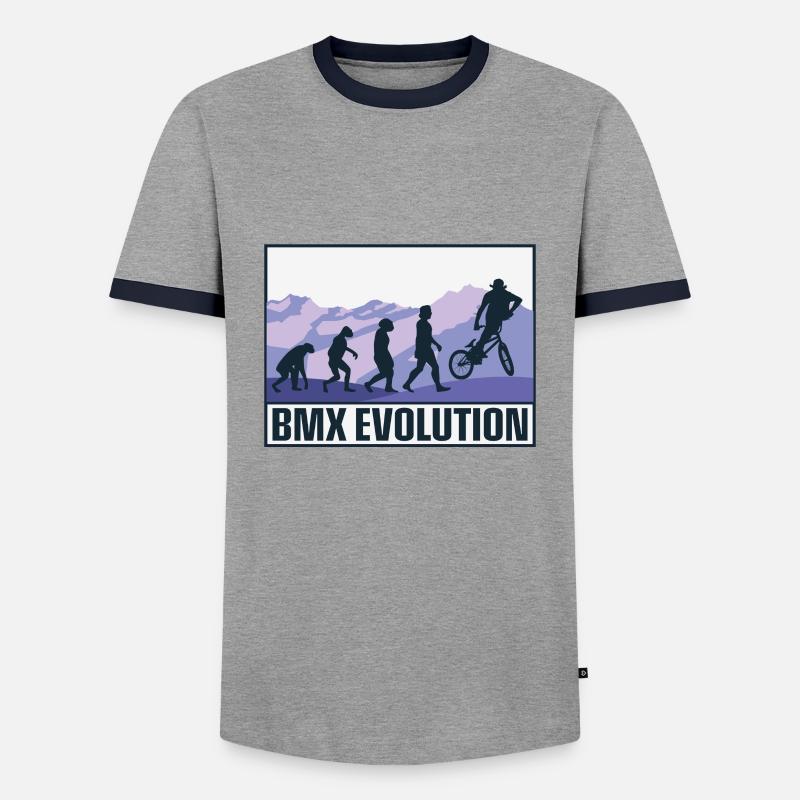 BMX Evolution - Männer Kontrast-T-Shirt - Grau/Navy 