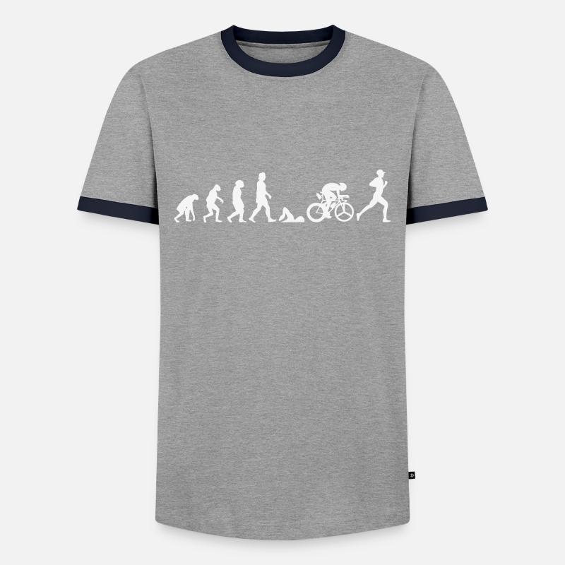 Triathlon Evolution - Männer Kontrast-T-Shirt - Grau/Navy