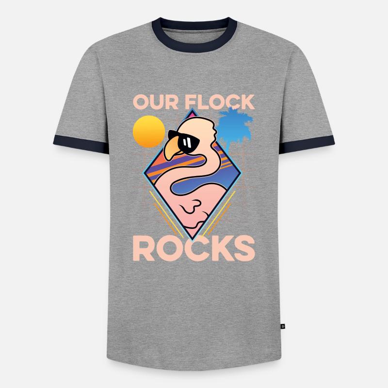 Unser Flock Rocks - Männer Kontrast-T-Shirt - Grau/Navy 