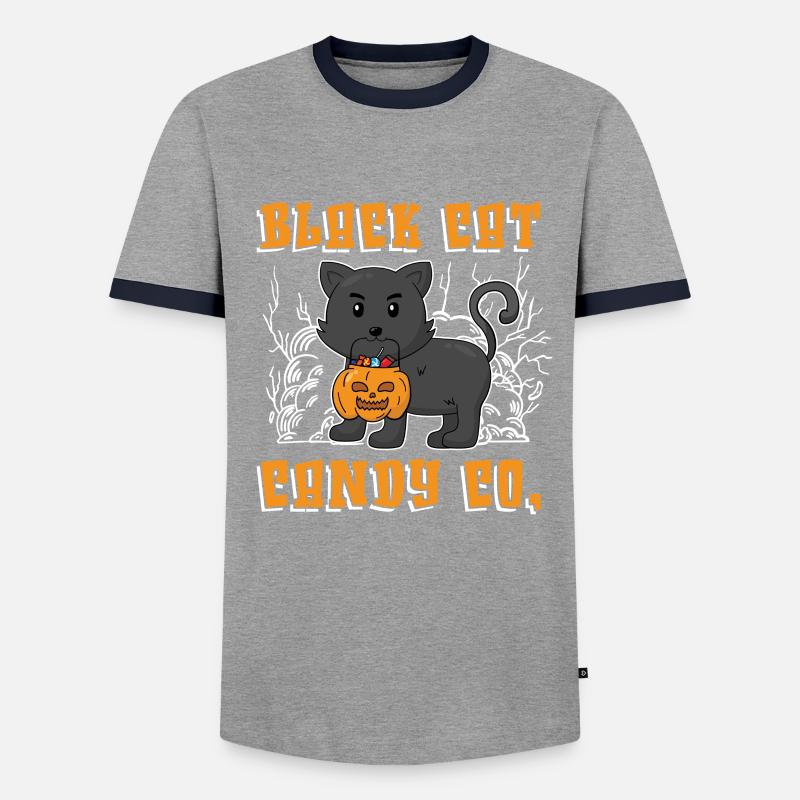 Black Cat Candy Co. - Men's Ringer Shirt - grey/navy 