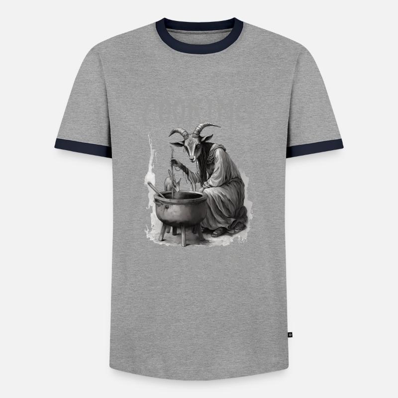 Cooking is Fun Goth - Men's Ringer Shirt - grey/navy 
