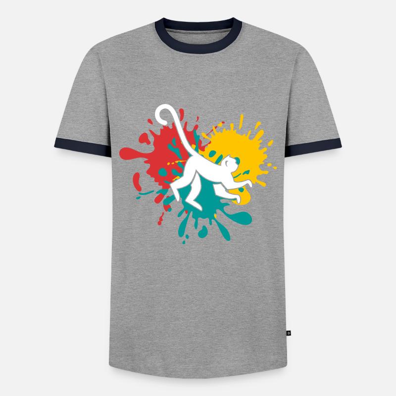 Affe monkey - Männer Kontrast-T-Shirt - Grau/Navy 