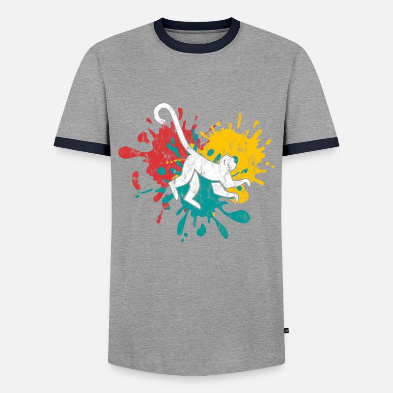 Affe monkey - Männer Kontrast-T-Shirt - Grau/Navy 