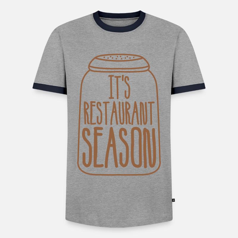 Restaurant Koch Kochen Kellner - Männer Kontrast-T-Shirt - Grau/Navy 