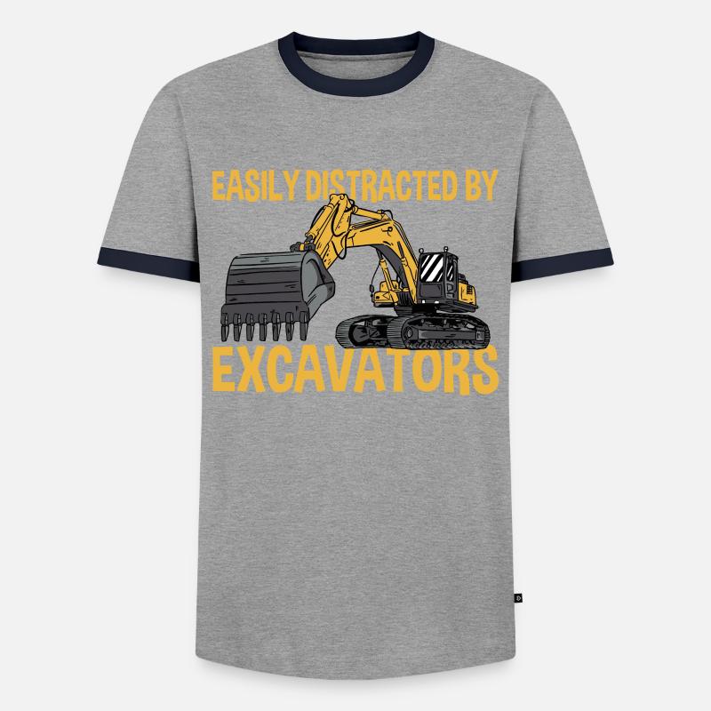 Distracted By Bagger - Men's Ringer Shirt - grey/navy 