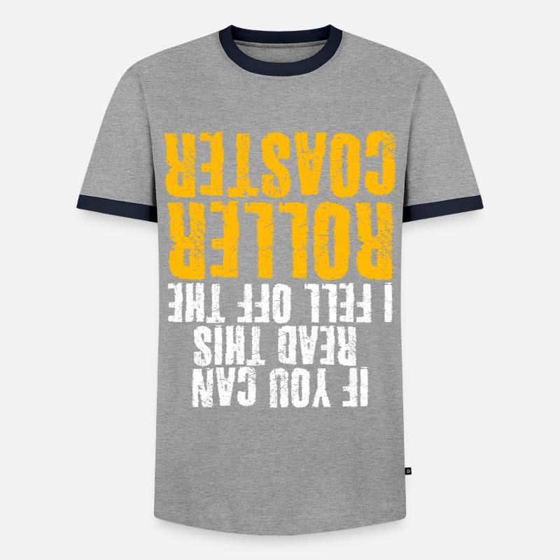 Achterbahn Spruch Achterbahnfahrer - Männer Kontrast-T-Shirt - Grau/Navy 