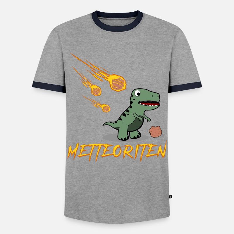 Hackfleisch Dinosaurier Mettbrötchen - Männer Kontrast-T-Shirt - Grau/Navy