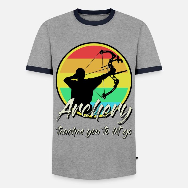 Archery Bow Shooting - Männer Kontrast-T-Shirt - Grau/Navy 