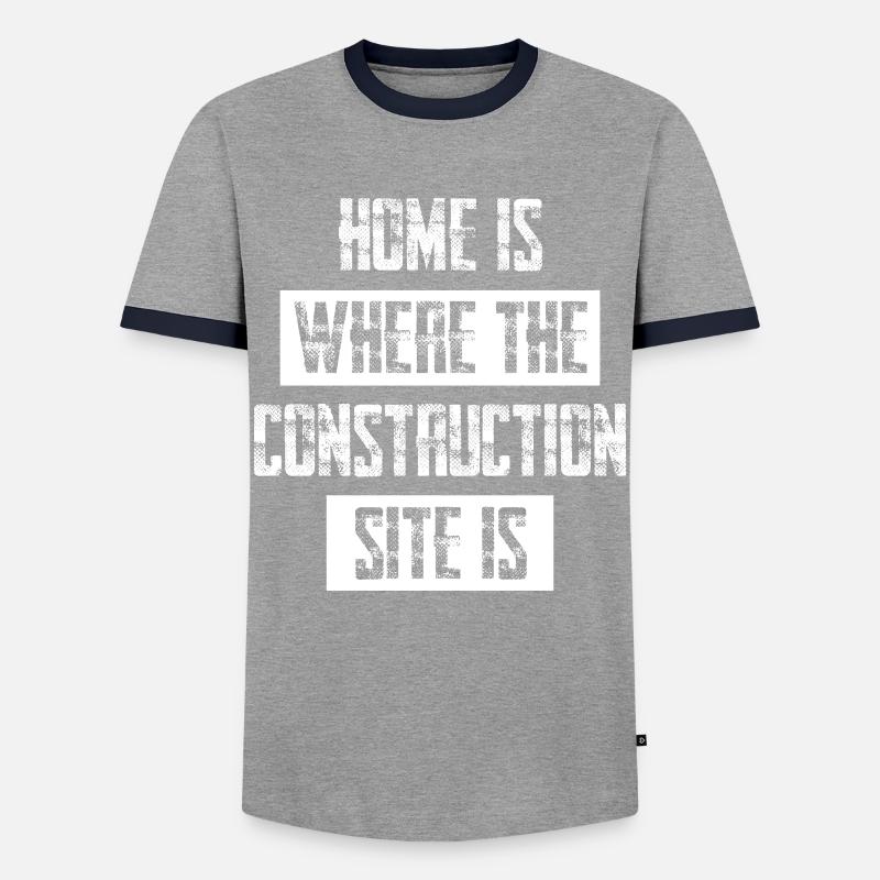 Construction Site Construction Worker - Männer Kontrast-T-Shirt - Grau/Navy