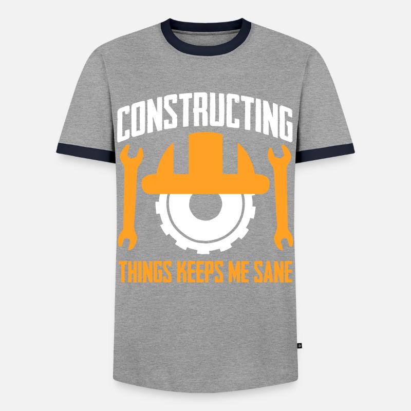Construction Worker - Männer Kontrast-T-Shirt - Grau/Navy