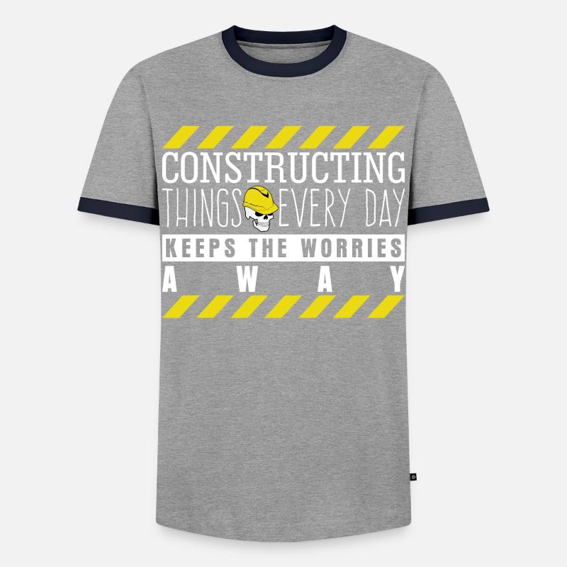 Construction Manager - Männer Kontrast-T-Shirt - Grau/Navy 