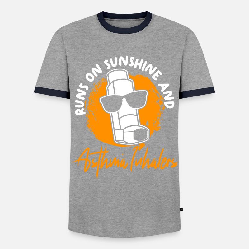 Asthma Inhaler Asthmatics Asthmatic - Männer Kontrast-T-Shirt - Grau/Navy