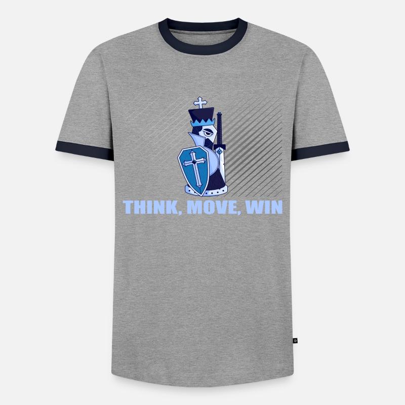 Schach Think Move Win - Männer Kontrast-T-Shirt - Grau/Navy 