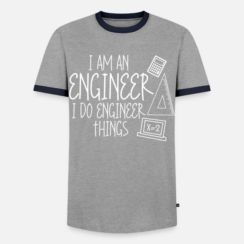 Engineer Joke Mechanical Engineering - Men's Ringer Shirt - grey/navy 