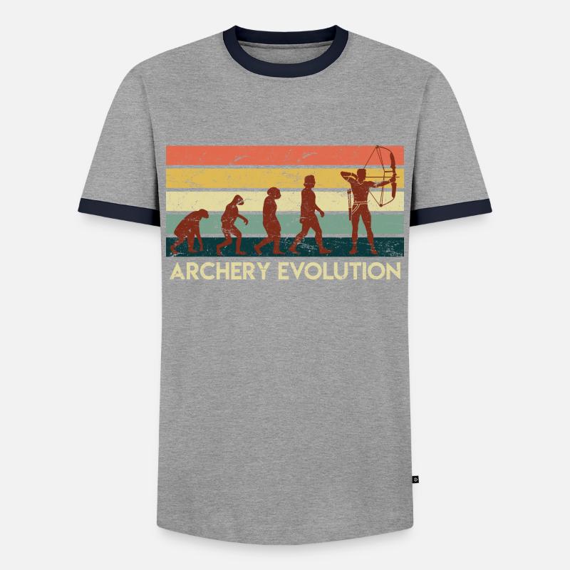Archery Evolution Bogenschießen - Männer Kontrast-T-Shirt - Grau/Navy 
