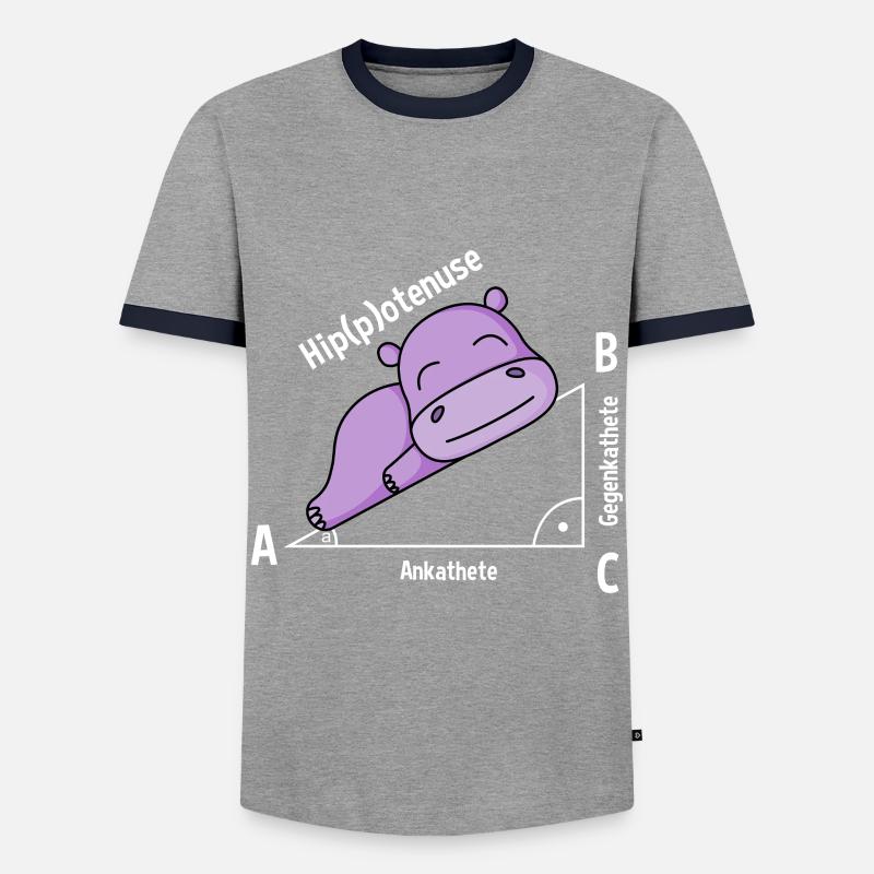 Math teacher Hipotenuse Math - Men's Ringer Shirt - grey/navy 
