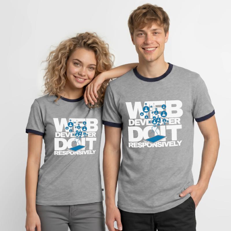 Programme de site Web Développeur Web réactif T-shirt contrasté Homme