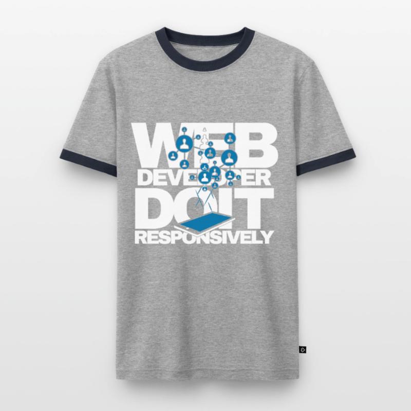 Web Developer Do It Responsively Website Program Men's Ringer Shirt