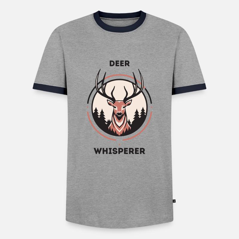 Hirschjäger Einzigartige Jagd - Männer Kontrast-T-Shirt - Grau/Navy 