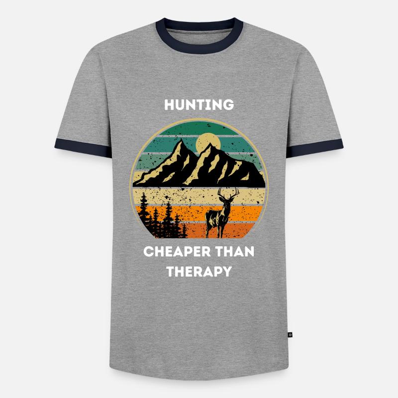 Unique Hunt - Men's Ringer Shirt - grey/navy 