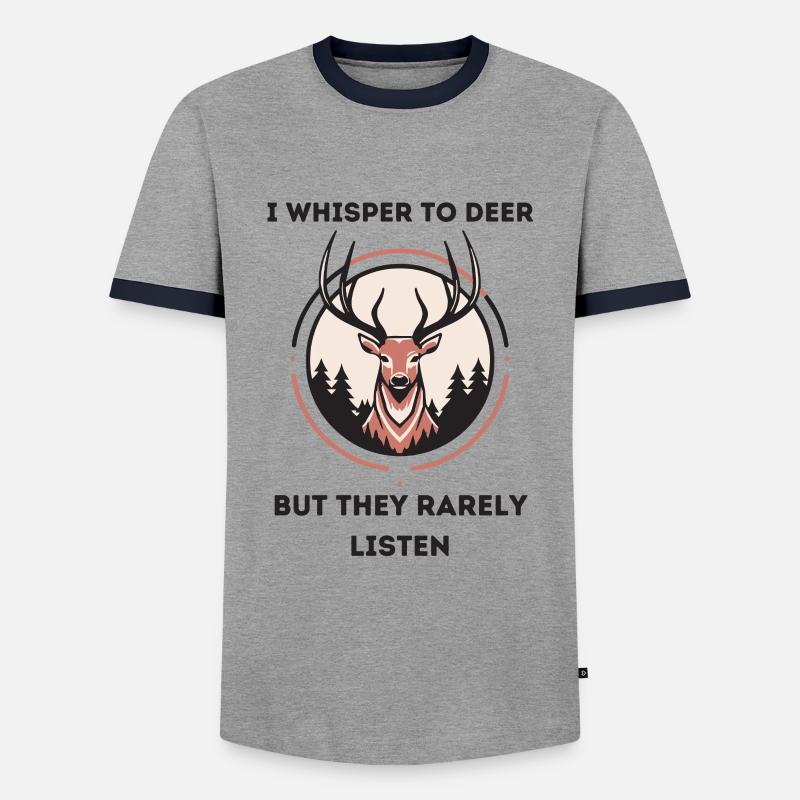 Hirschjäger Einzigartige Jagd - Männer Kontrast-T-Shirt - Grau/Navy 