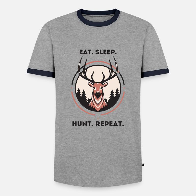 Unique Hunt - Men's Ringer Shirt - grey/navy