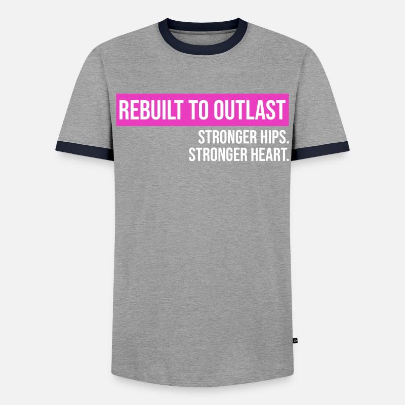 Hip Replacement Surgery Arthroplasty - Men's Ringer Shirt - grey/navy 