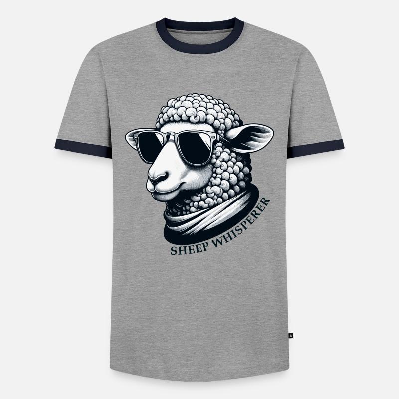 Schafsflüsterer Schaf - Männer Kontrast-T-Shirt - Grau/Navy 
