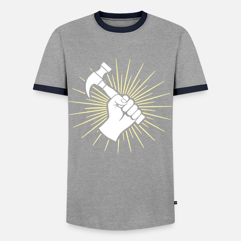 Dachdecker Dachdecken Dachdeckermeister - Männer Kontrast-T-Shirt - Grau/Navy