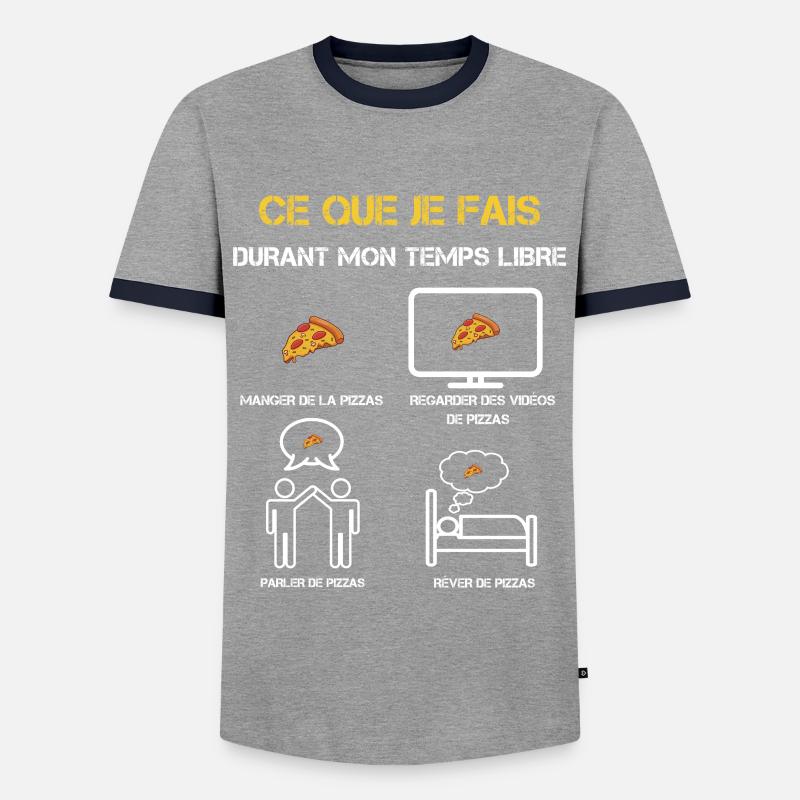 Freizeit Pizza Geschenke - Männer Kontrast-T-Shirt - Grau/Navy
