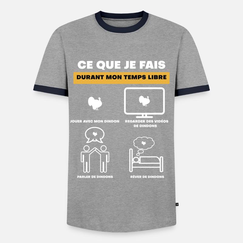 Truthahn Geschenk Freizeit - Männer Kontrast-T-Shirt - Grau/Navy 