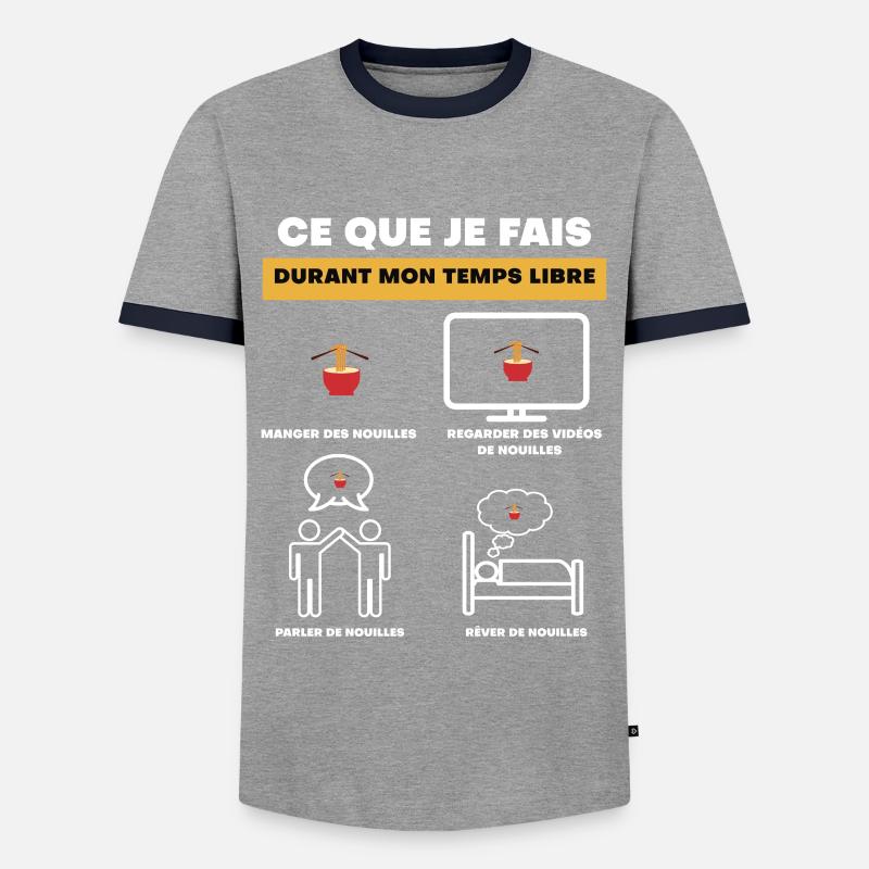 Freizeit-Nudel-Geschenk - Männer Kontrast-T-Shirt - Grau/Navy 