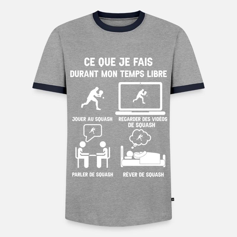Freizeit Squash Humor - Männer Kontrast-T-Shirt - Grau/Navy