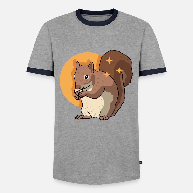 Süßes Eichhörnchen Grauhörnchen Geschenk - Männer Kontrast-T-Shirt - Grau/Navy