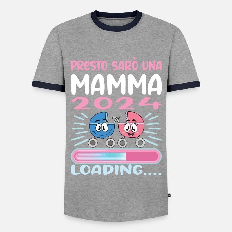 Super Mamma 2024 Loading - Männer Kontrast-T-Shirt - Grau/Navy 