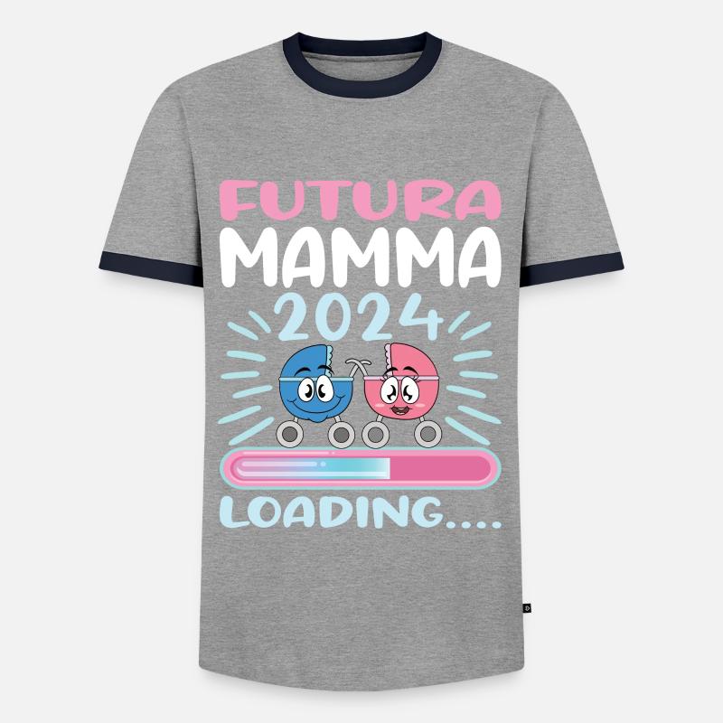 Super Mamma 2024 Loading - Männer Kontrast-T-Shirt - Grau/Navy 