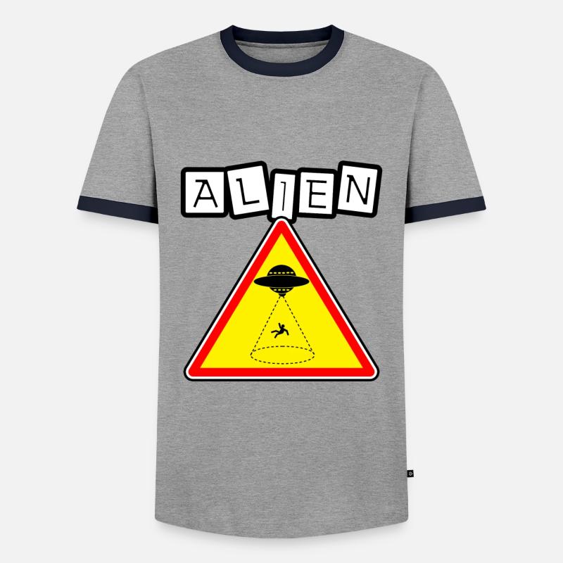 alien - Men's Ringer Shirt - grey/navy 