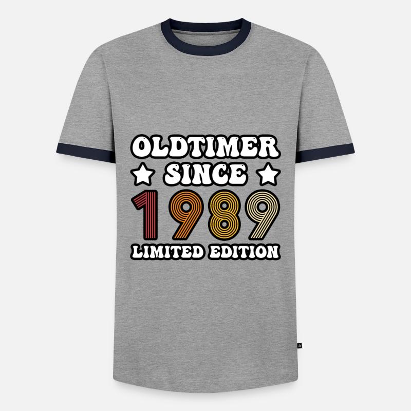 OLDTIMER SINCE 1989 - Men's Ringer Shirt - grey/navy 
