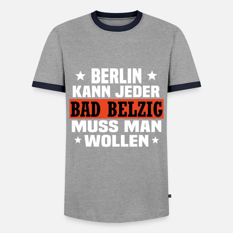 Bad Belzig - Männer Kontrast-T-Shirt - Grau/Navy 