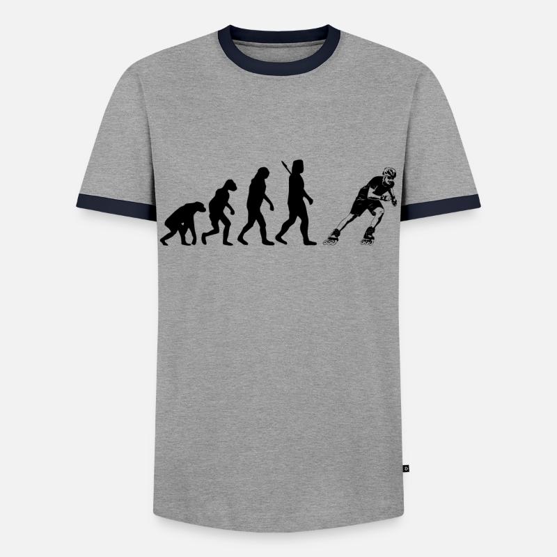 Inline skating - Inline skates - Männer Kontrast-T-Shirt - Grau/Navy 