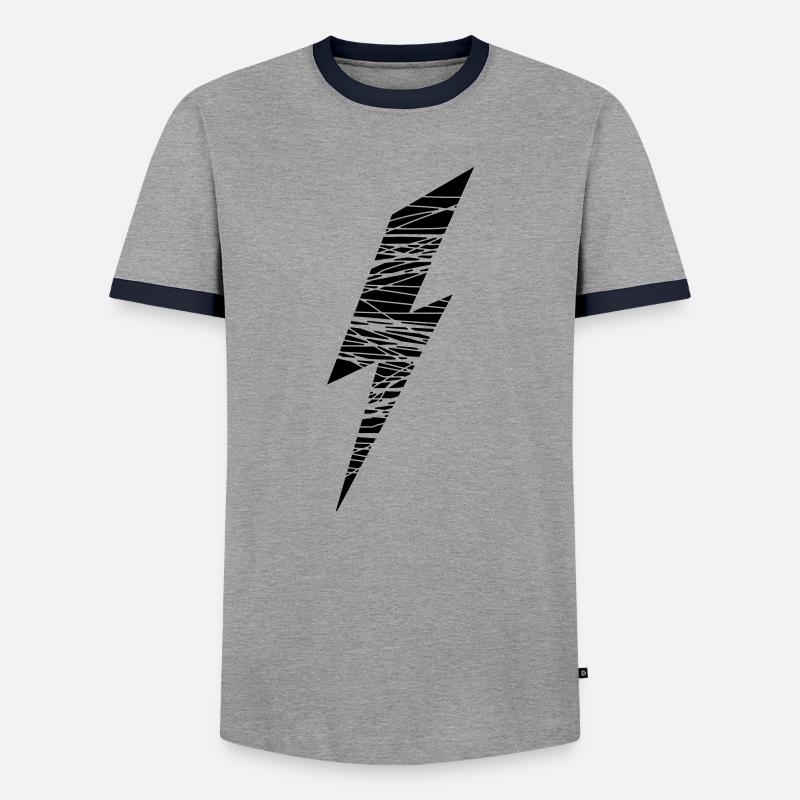 lightning - Men's Ringer Shirt - grey/navy 