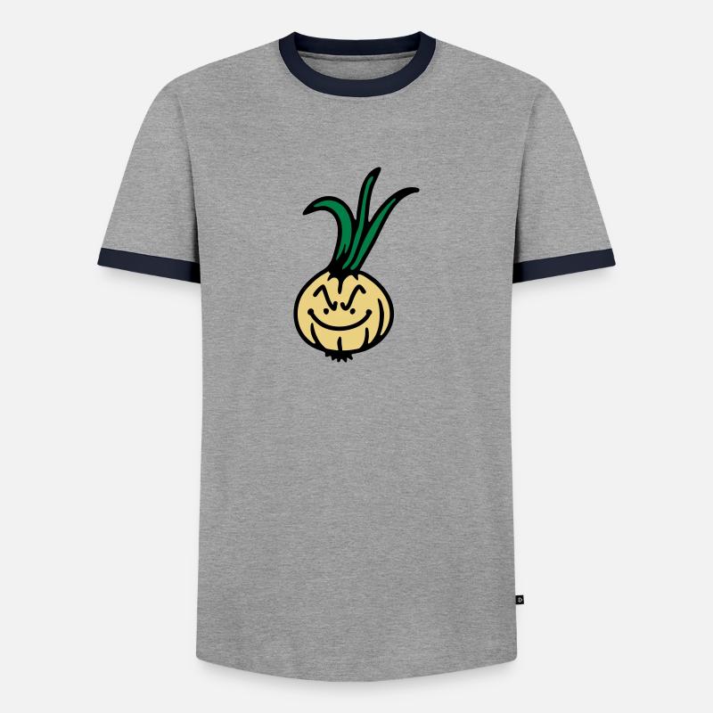 Evil onion 3 - Men's Ringer Shirt - grey/navy 