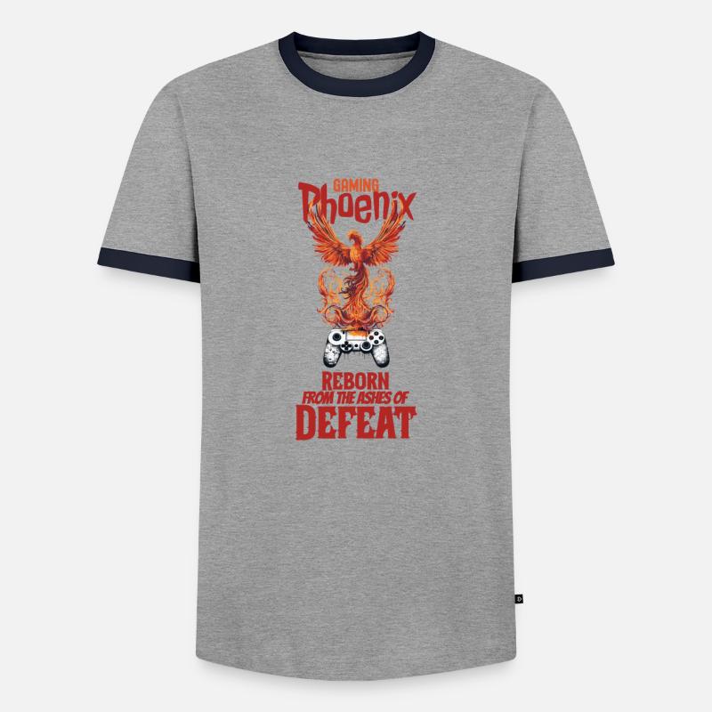 Phönix Gaming Feuer Controller Geschenk - Männer Kontrast-T-Shirt - Grau/Navy 