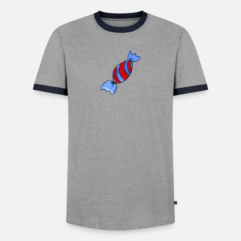 candy sweets - Men's Ringer Shirt - grey/navy 