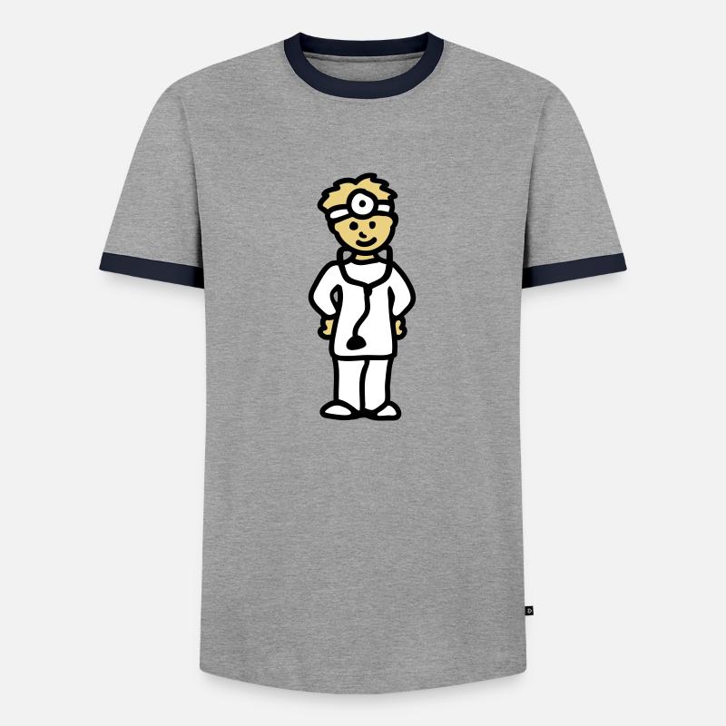 Arzt 3 - Männer Kontrast-T-Shirt - Grau/Navy 